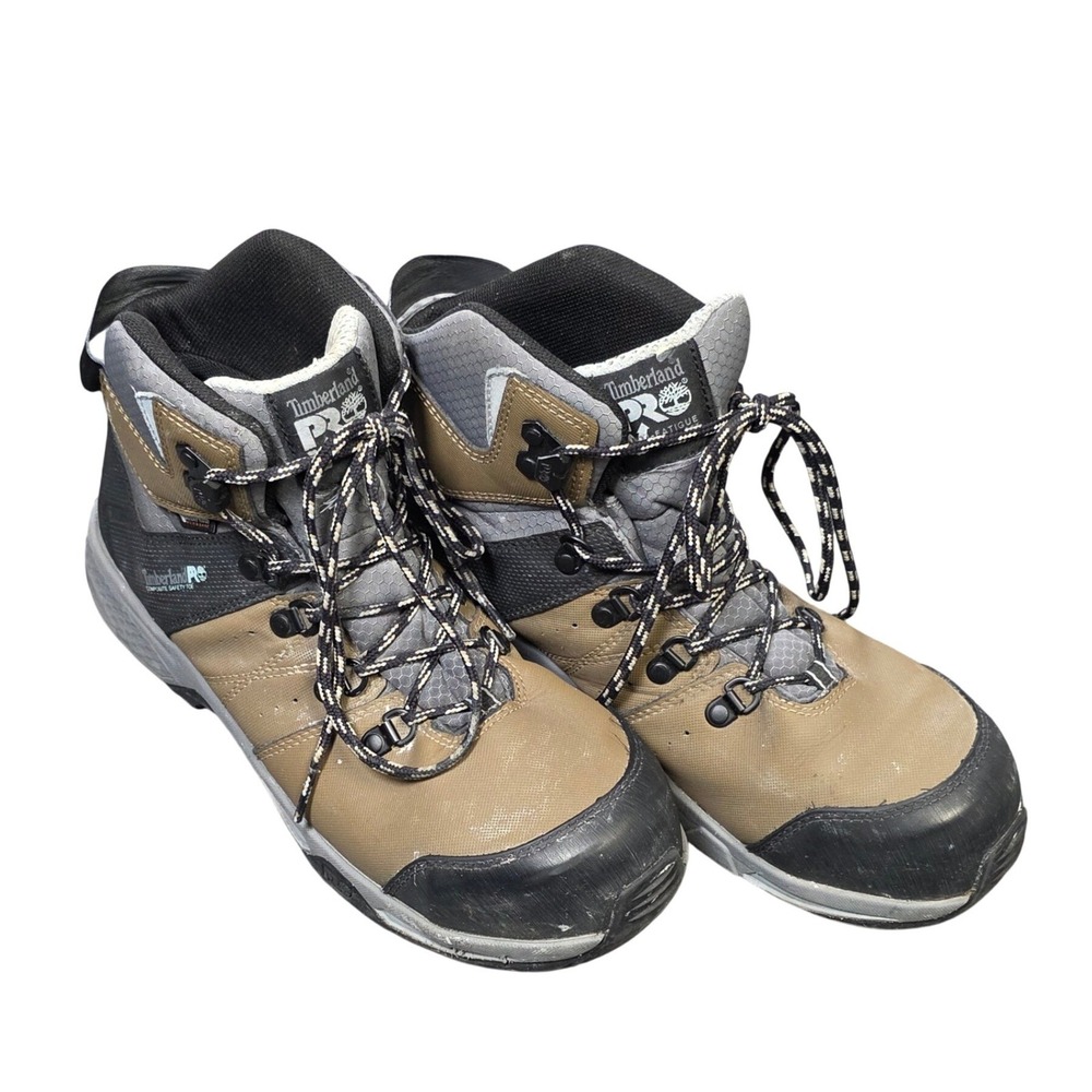 Timberland PRO Safety Boots Women's Size 9.5 W Brown Composite Toe Waterproof